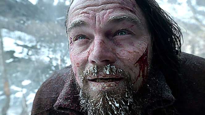 MOVIE – In his Golden Globe prized role as the legendary explorer, Hugh Glass, Leonardo Di Caprio is mauled by a bear and severely damaged then left for dead left for dead by members of his own hunting team.